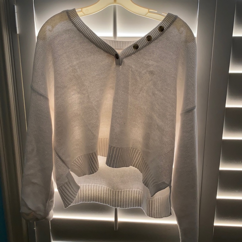 white v neck sweater